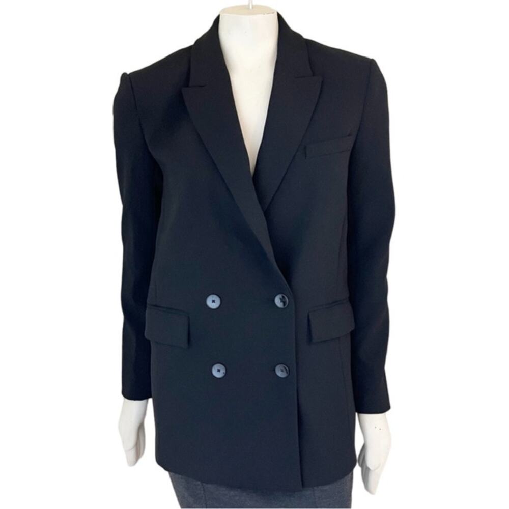 NWT ZARA Double Breasted Tailored Black Blazer SZ XS